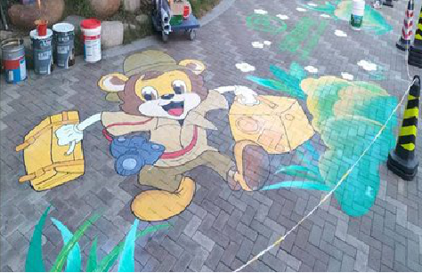 孟连夏季画地面彩绘会遇到的问题