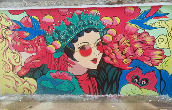 孟连墙体彩绘-网红墙