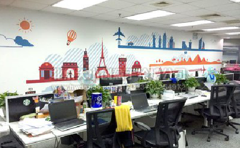 孟连教你设计办公室墙绘的方法。